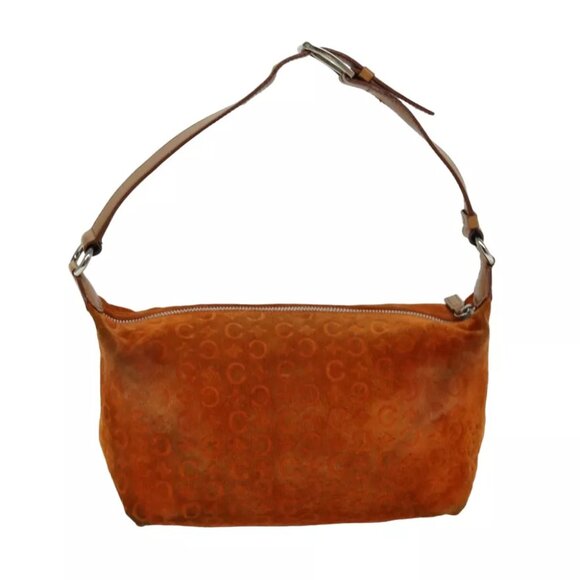 CELINE C Macadam Canvas Shoulder Bag Orange Auth - Picture 1 of 7